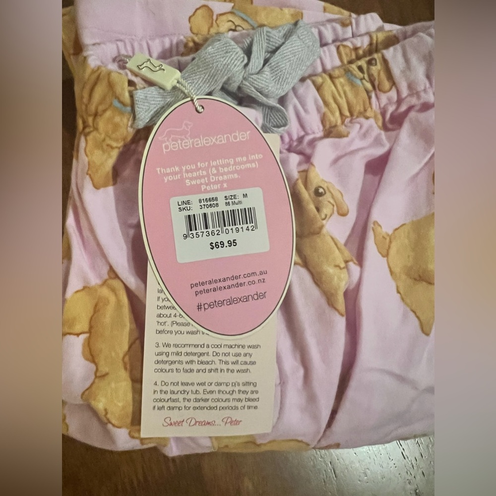 💗🐕 Peter Alexander Pink PJ Pants 🐕💗 Fluffy Dog Bottoms Size Medium (12) BNWT - Picture 2 of 7